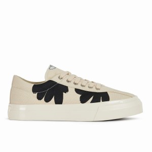 Beige Black Men's Stepney Workers Club Dellow Shroom Hands Low Top Sneakers | ECC3438MD