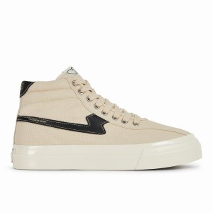 Beige Black Men's Stepney Workers Club Varden S-strike Canvas High Top Sneakers | JAS686XV