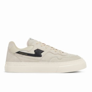 Beige Black Women's Stepney Workers Club Pearl S-strike Suede Low Top Sneakers | XRT6891XR