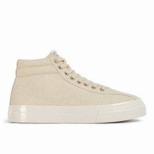 Beige Men's Stepney Workers Club Varden Canvas High Top Sneakers | AXB3384KU