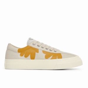 Beige Orange Men's Stepney Workers Club Dellow Shroom Hands Low Top Sneakers | WQI4588GI