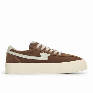 Dark Brown Beige Men's Stepney Workers Club Dellow S-strike Suede Low Top Sneakers | CTM2253GK