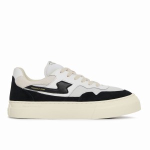 White Black Women's Stepney Workers Club Pearl S-strike Suede Mix Low Top Sneakers | MQS230RT