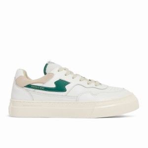 White Green Men's Stepney Workers Club Pearl S-strike Leather Low Top Sneakers | GRA519LA