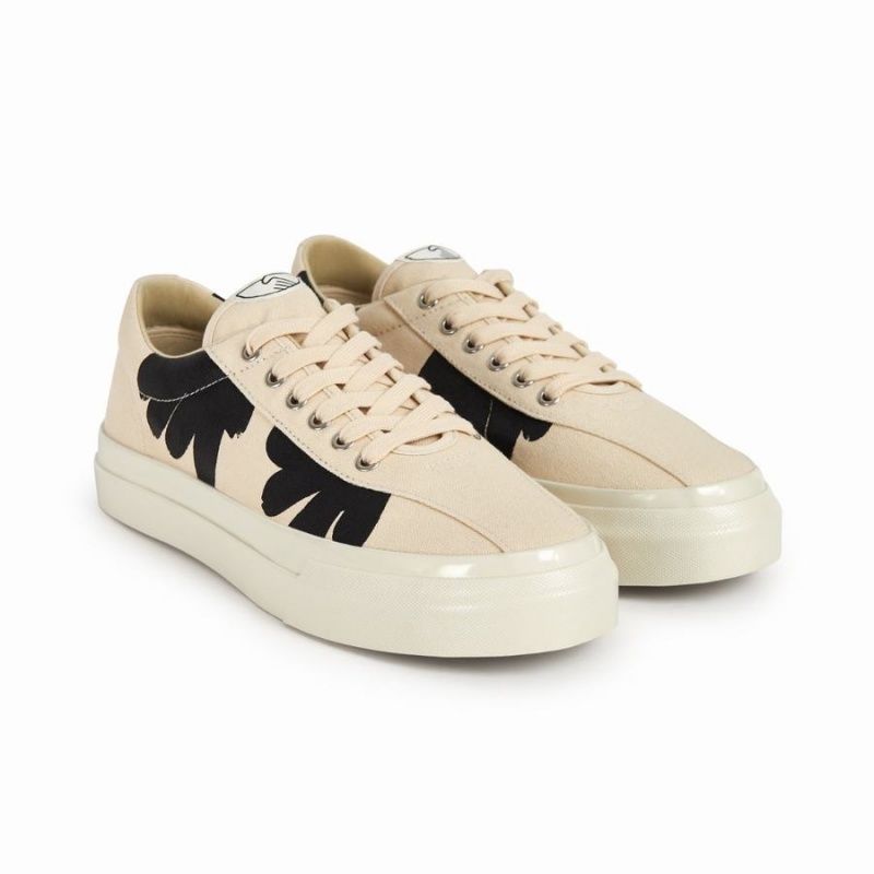 Beige Black Men's Stepney Workers Club Dellow Shroom Hands Low Top Sneakers | ECC3438MD