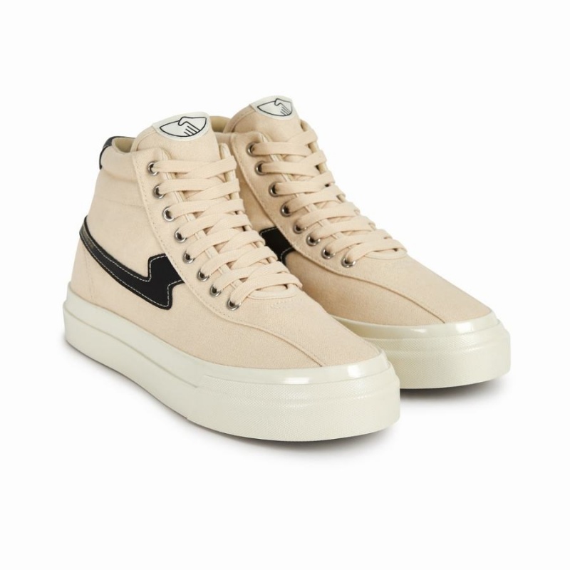 Beige Black Men's Stepney Workers Club Varden S-strike Canvas High Top Sneakers | JAS686XV