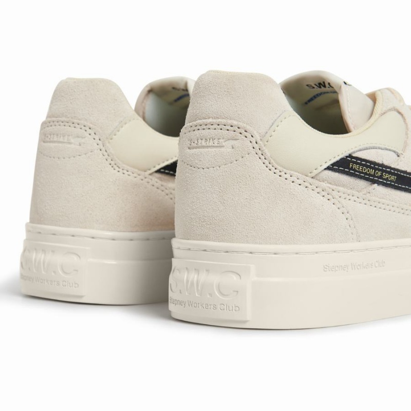 Beige Black Women's Stepney Workers Club Pearl S-strike Suede Low Top Sneakers | XRT6891XR