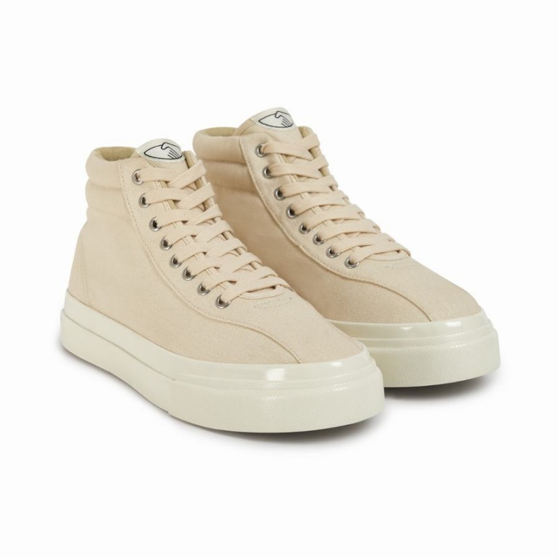 Beige Men's Stepney Workers Club Varden Canvas High Top Sneakers | AXB3384KU