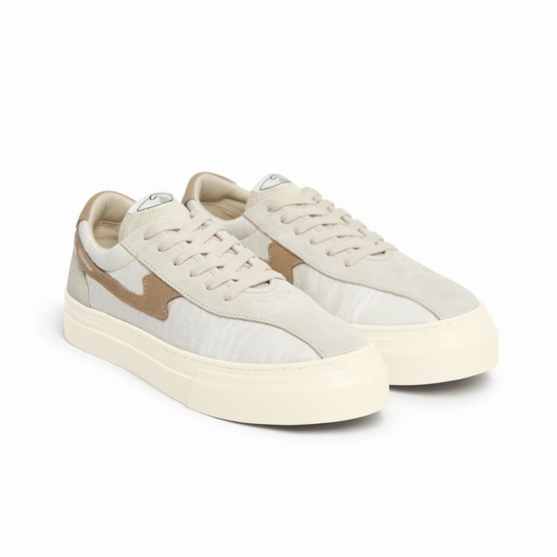 Beige White Men's Stepney Workers Club Dellow S-strike Track Ripstop Low Top Sneakers | SBD9219ZN