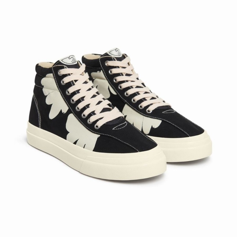 Black White Men's Stepney Workers Club Varden Shroom Hands High Top Sneakers | OBJ9858IX