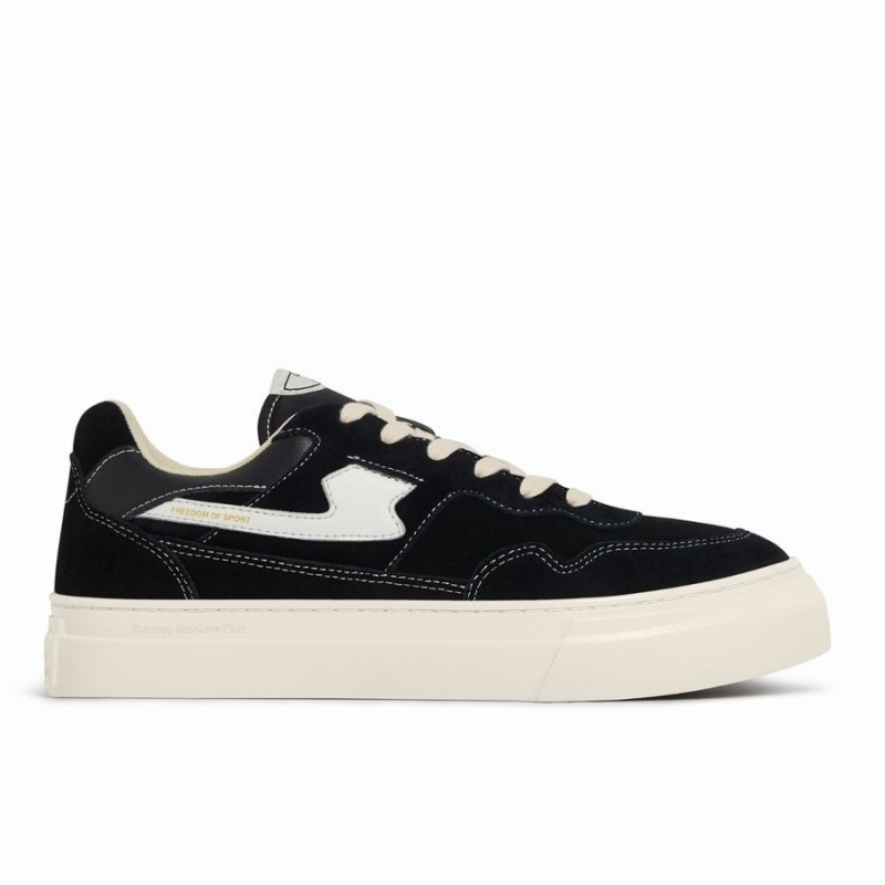 Black White Women\'s Stepney Workers Club Pearl S-strike Suede Low Top Sneakers | DAY7254UC