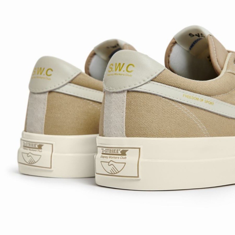 Brown Beige Women's Stepney Workers Club Dellow S-strike Canvas Low Top Sneakers | CIN8267BF