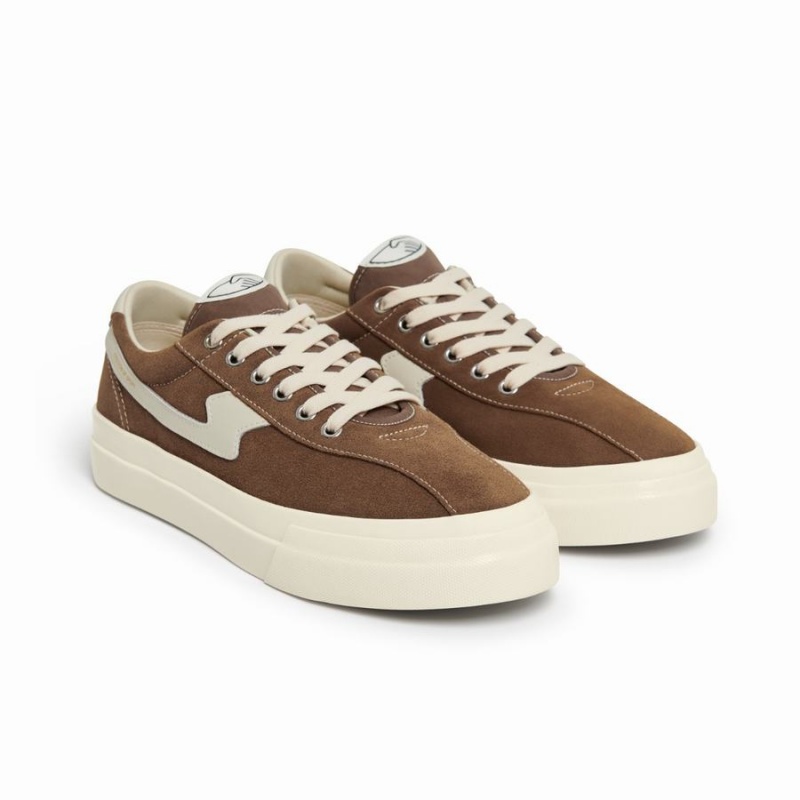 Dark Brown Beige Men's Stepney Workers Club Dellow S-strike Suede Low Top Sneakers | CTM2253GK