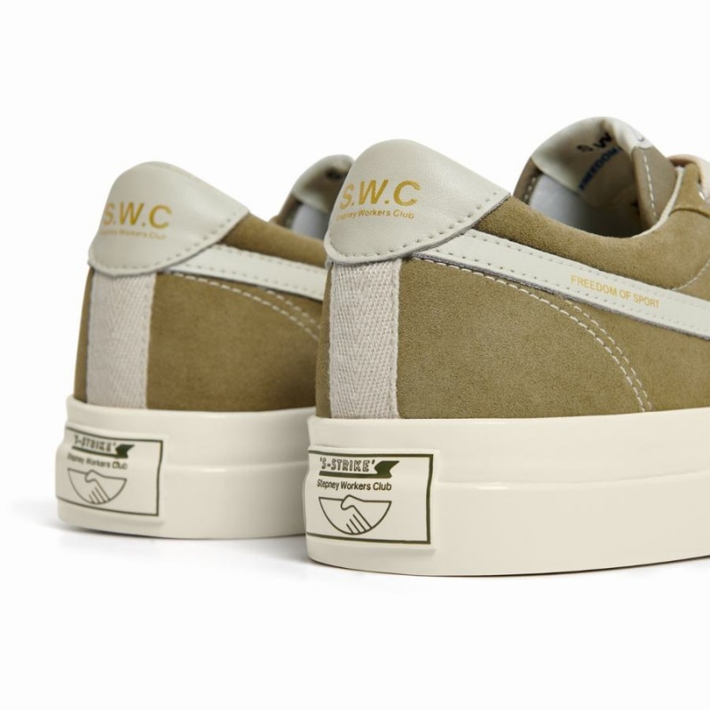 Green White Men's Stepney Workers Club Dellow S-strike Suede Low Top Sneakers | NLO8071VZ