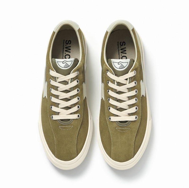 Green White Women's Stepney Workers Club Dellow S-strike Suede Low Top Sneakers | PBX475EU